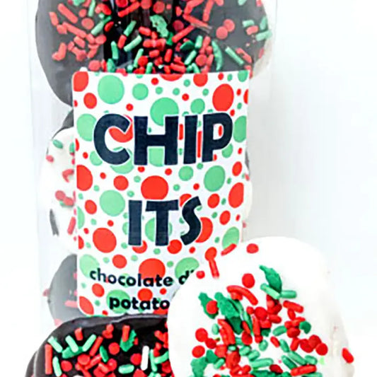 Christmas Chocolate Dipped Potato Chips