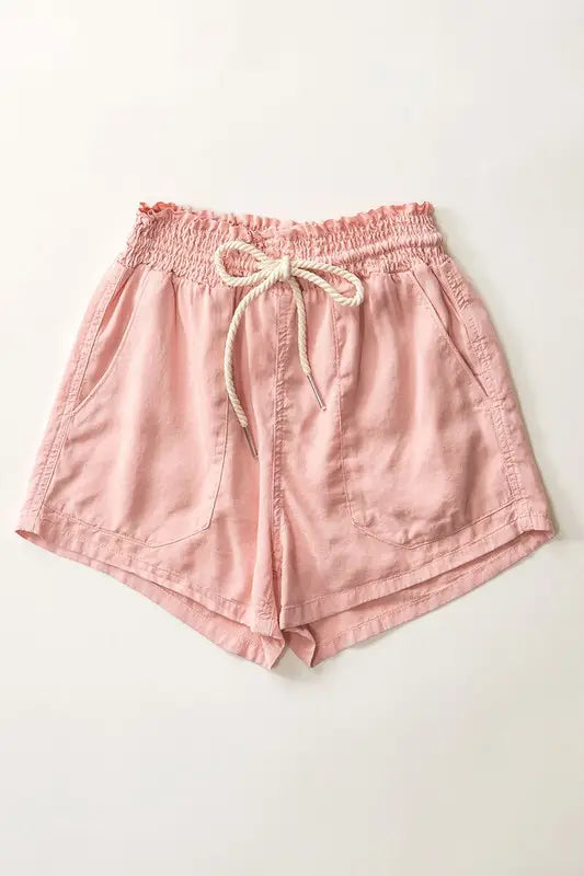 Rope Drawstring Tencel Summer Shorts