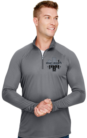 A4 N4268 Adult Daily Polyester 1/4 Zip Graphite