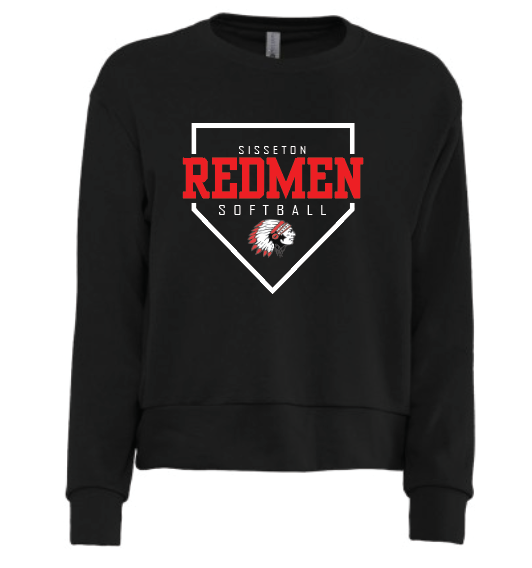 Redmen Softball Next Level Laguna Sweatshirt- Ladies Logo 1