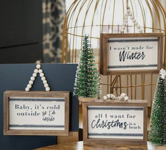 Winter Beaded Signs