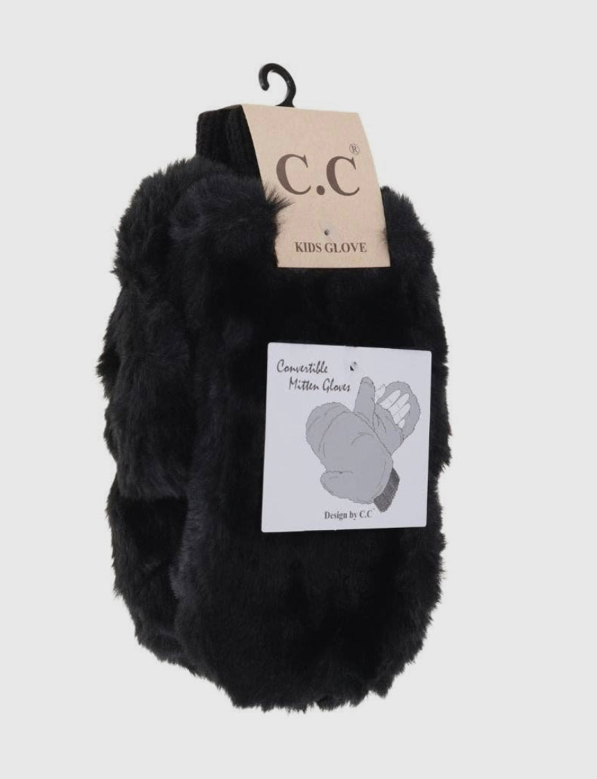 Kids Faux Fur Mittens