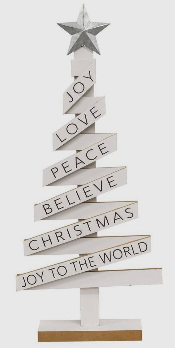 White Christmas Tree with Sayings