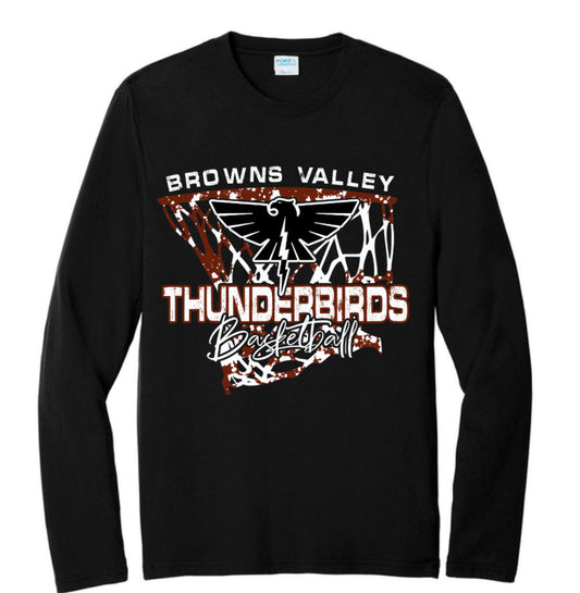 Browns Valley BBall Logo 2 Long Sleeve Adult Only