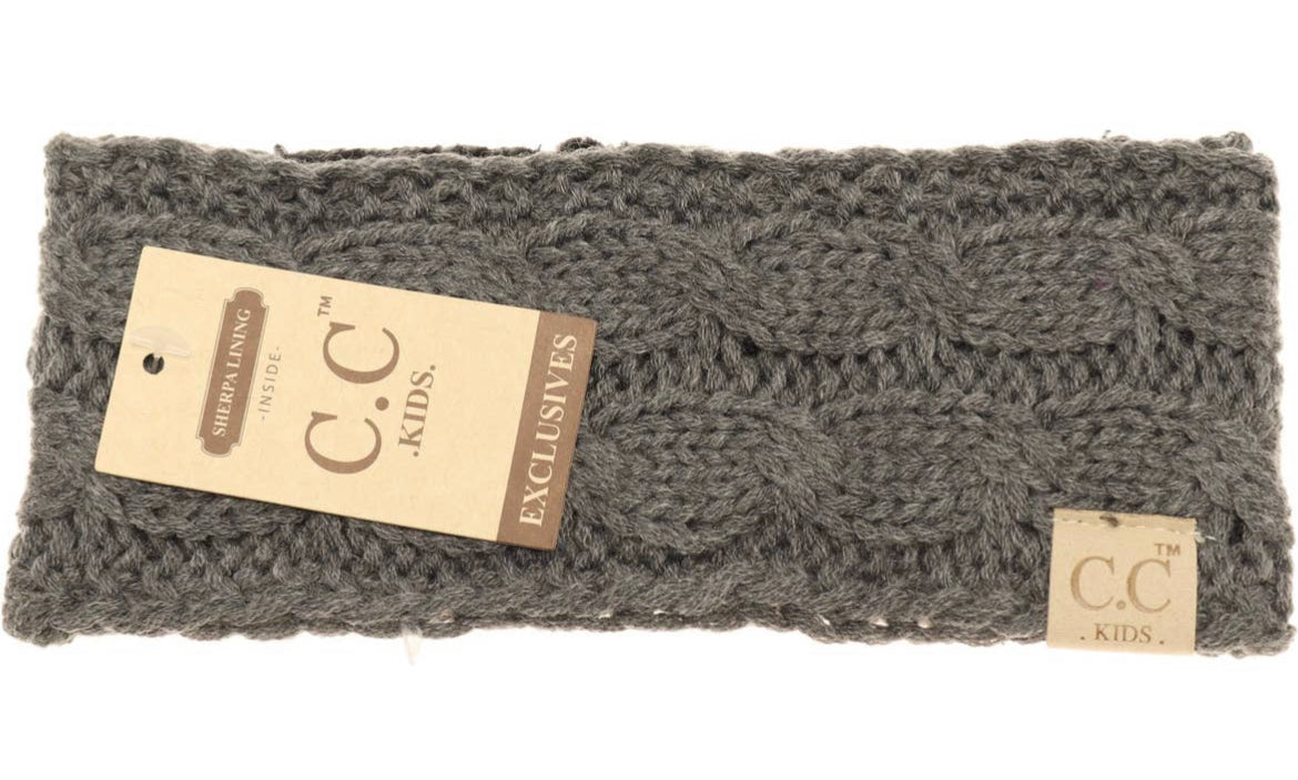 Kids Solid Cable Knit Cc Head Wrap