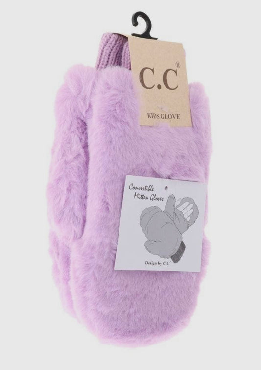 Kids Faux Fur Mittens