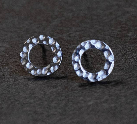 Open Circle Stud Earring - Silver