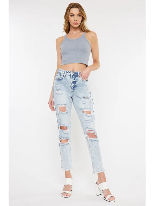 High Rise Skinny Mom Jeans Light