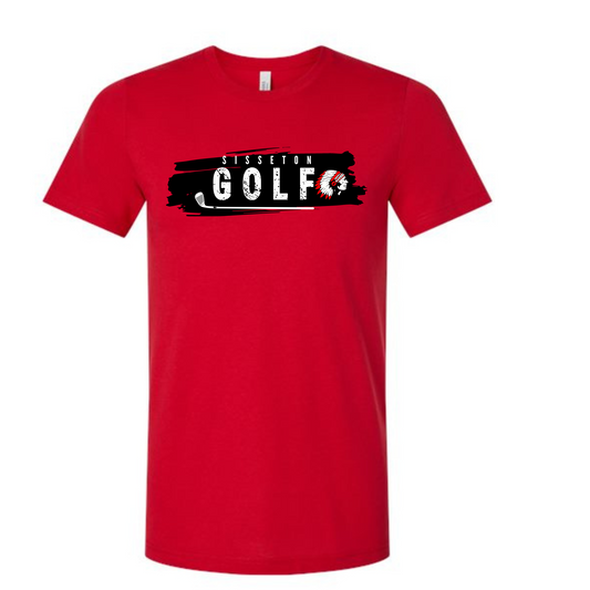 Girls Golf Bella Canvas Red Tshirt Logo 1
