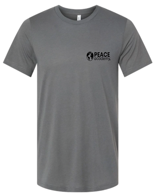 Adult Peace Academy Bella Canvas Asphalt Unisex Triblend T-Shirt Pocket Logo