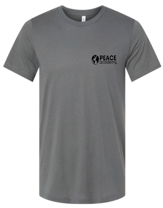 Peace Academy Bella + Canvas Unisex Triblend T-Shirt Pocket Logo- Asphalt