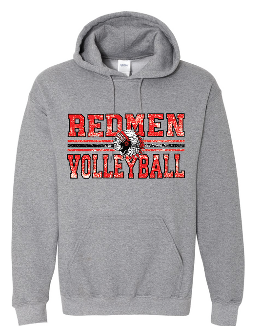 Redmen Volleyball 2024 Gildan Heavy Blend sweatshirts Distressed Logo