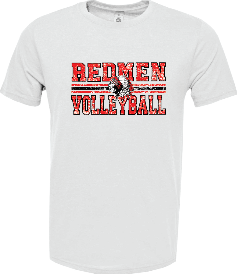 Redmen Volleyball 2024 BAW Soft Tek Shirts Distressed Logo