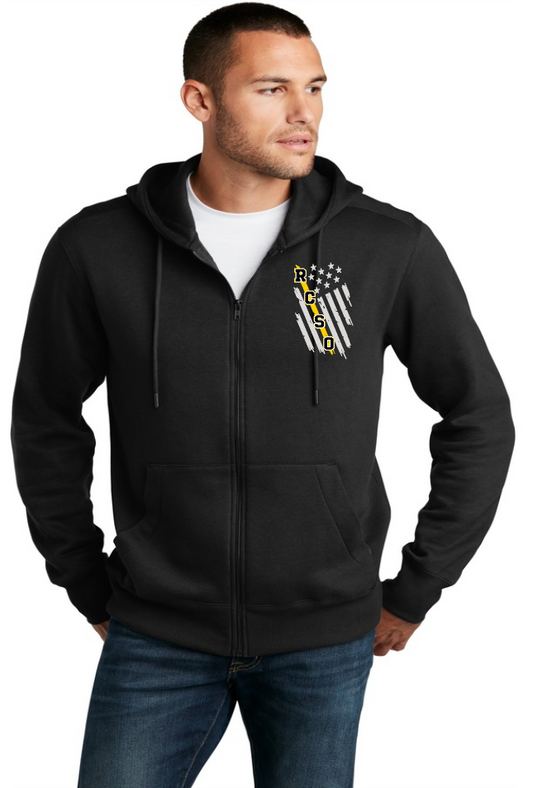 RCSO Flag on Front District DT1103 Perfect Weight ® Fleece Full-Zip Hoodie