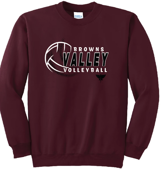 BV Volleyball Port & Co Core Fleece Crewneck