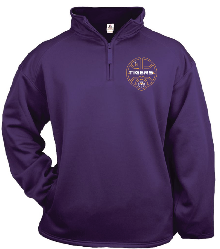 Badger Men's Performance Quarter-Zip Pullover - 1480 BASKETBALL