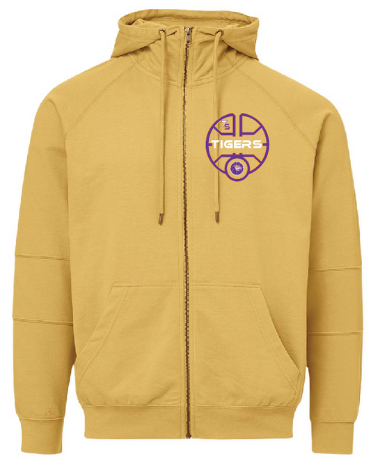 MV Sport Unisex Ezra French Terry Full-Zip Funnel Hooded Sweatshirt - 23110 BASKETBALL