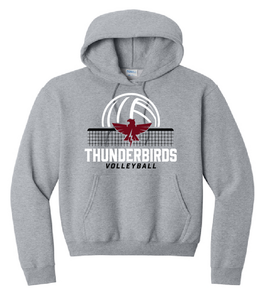 Port & Company Core Fleece Volleyball Hoodie Gray Youth & Adult