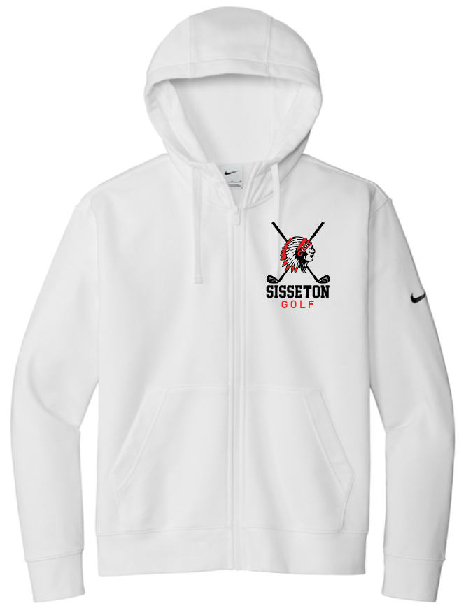 Embroidered Nike Club Fleece Sleeve Swoosh Full-Zip Hoodie