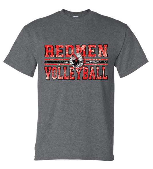 Redmen Volleyball 2024 BAW Soft Tek Shirts Distressed Logo