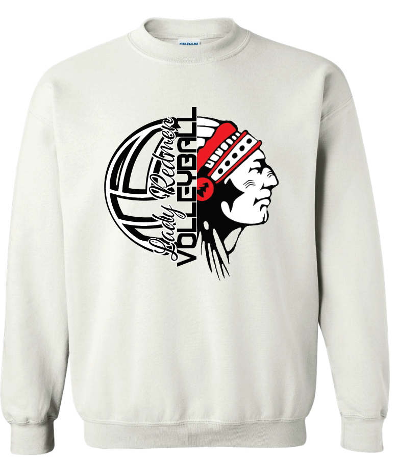 Redmen Volleyball 2024 Gildan Heavy Blend Sweatshirts Lady Redmen Cursive Logo