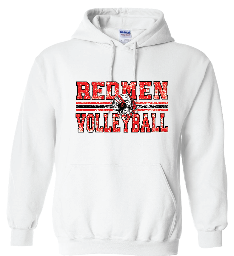 Redmen Volleyball 2024 Gildan Heavy Blend sweatshirts Distressed Logo