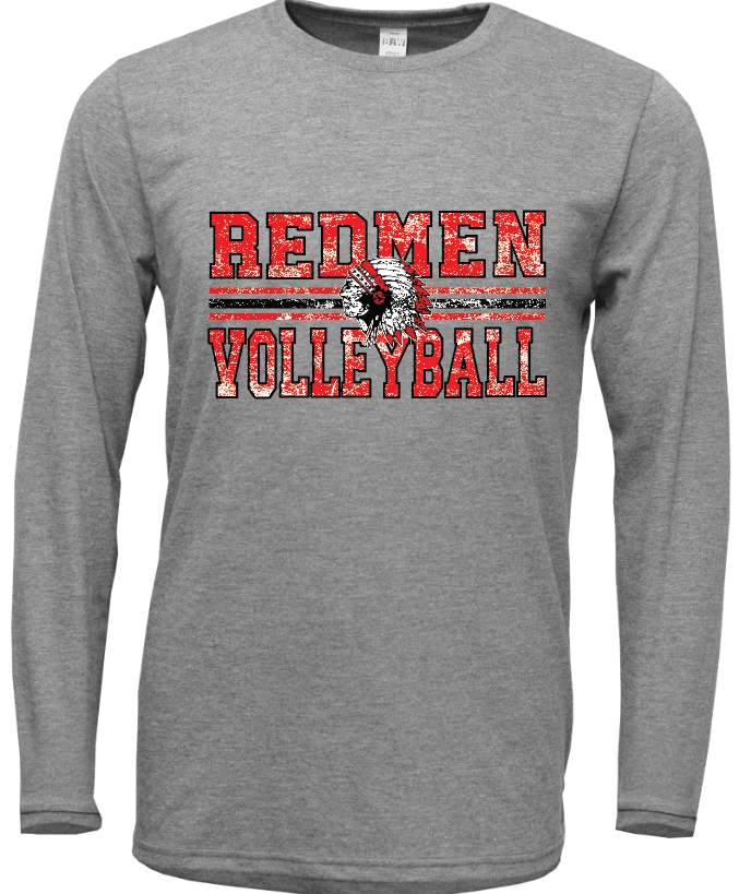 Redmen Volleyball 2024 BAW Soft Tek Shirts Distressed Logo