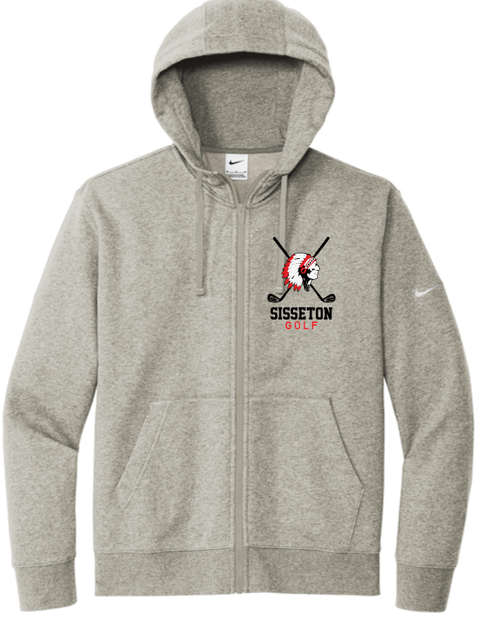 Embroidered Nike Club Fleece Sleeve Swoosh Full-Zip Hoodie
