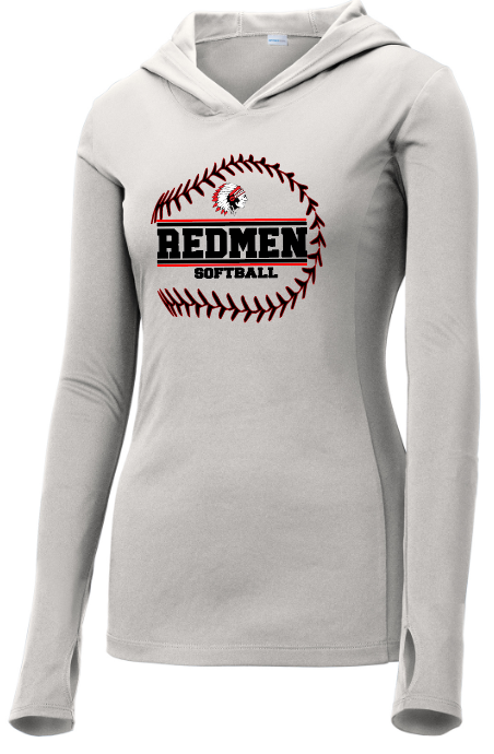 Redmen Softball Ladies Sport Tek Posi Charge Hooded