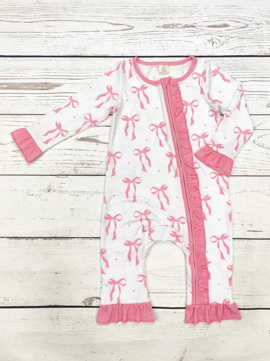 Bow Printed Zip Sleeper