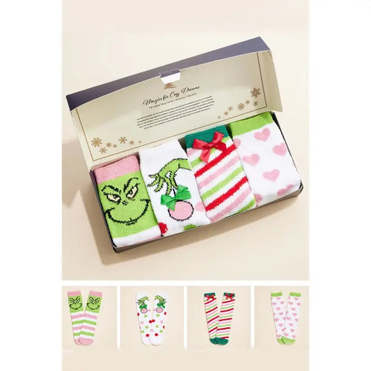 Christmas Grinch Holiday Gift Socks Set