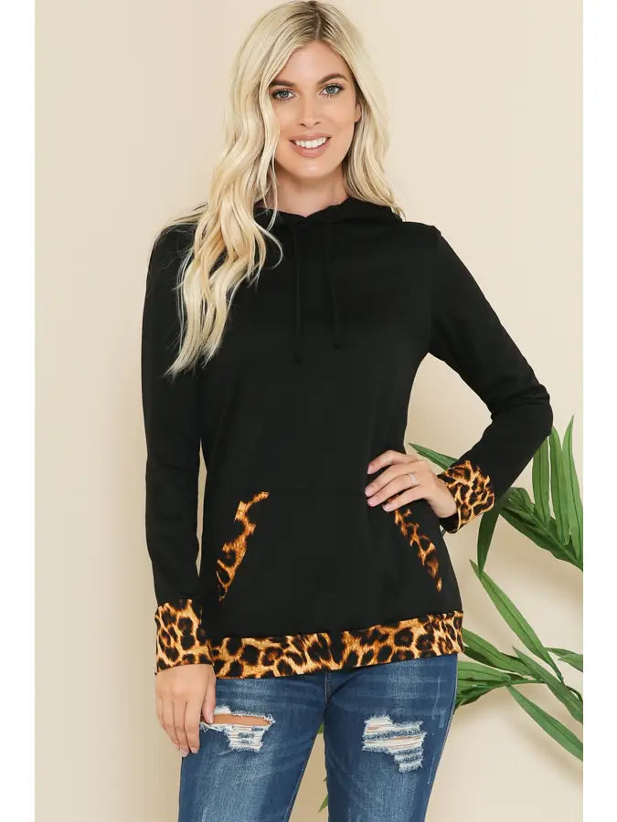 Hoodie Long Sleeve Animal Print