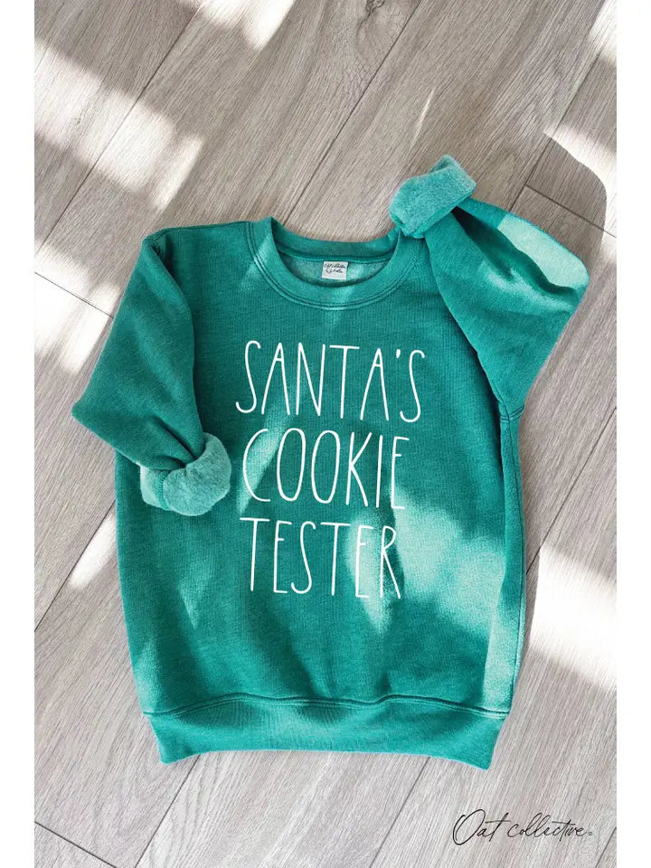 Santa's Cookie Tester Youth Unisex Graphic Sweatshirt