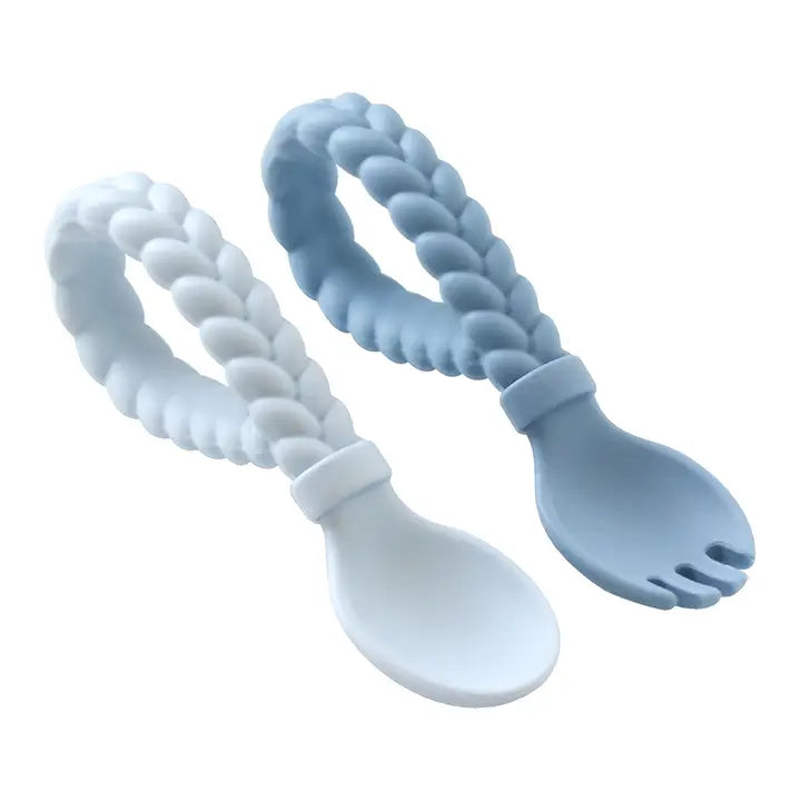 Baby Silicone™ Spoon + Fork Set