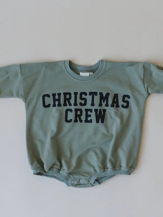 Christmas Crew Oversized Sweatshirt Romper - Bubble Romper