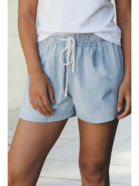 Shorts |Elastic Drawstring Denim|