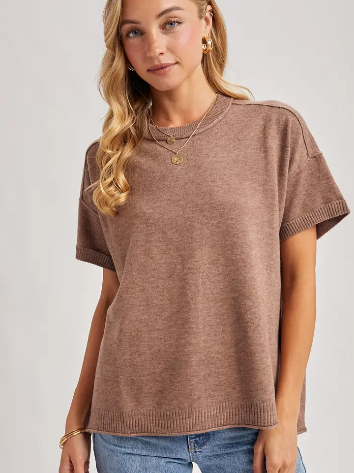 Crew Neck Knit T-Shirt