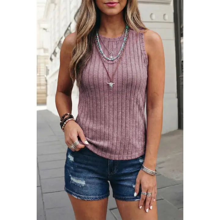 Western Mineral Wash Ribbed Tank Top