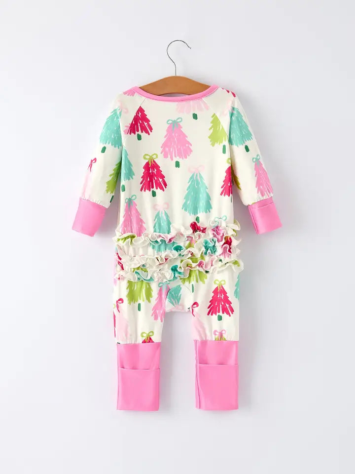 Christmas Tree Baby Girls Romper Longsleeve