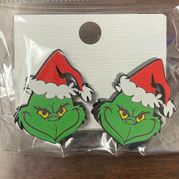 Grinch Christmas Earrings