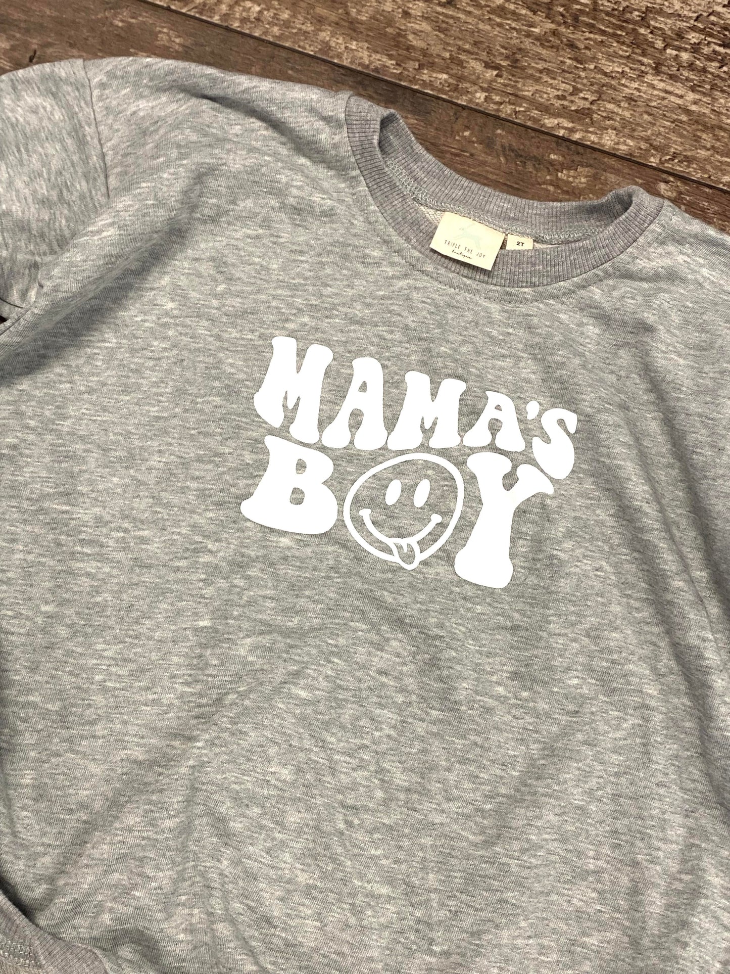 Mama's Boy Sweatshirt Romper - Oversized Design