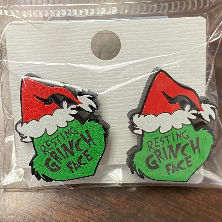 Grinch Christmas Earrings