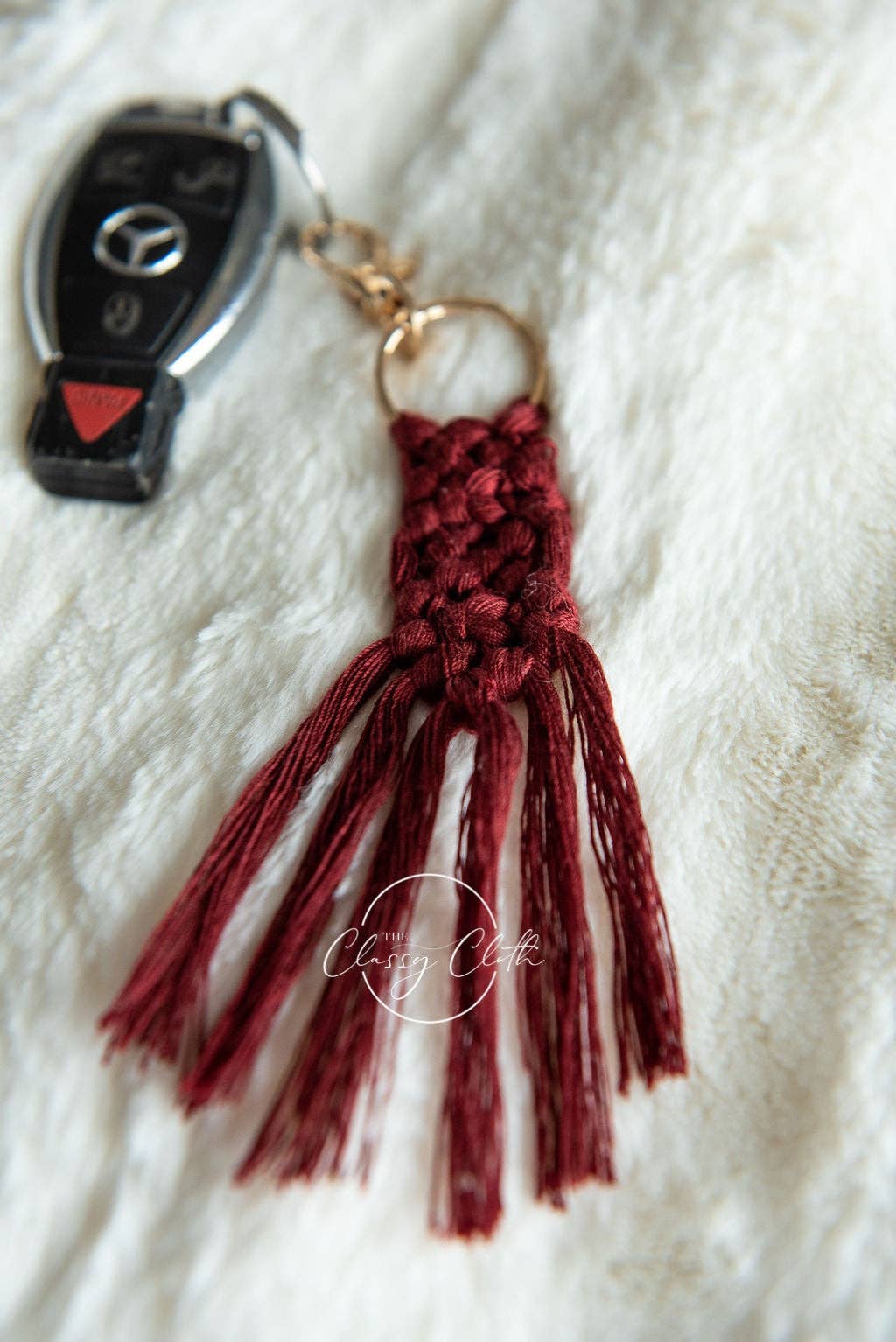 Boho Macramé Purse Key Chain Charm - Solid RTS