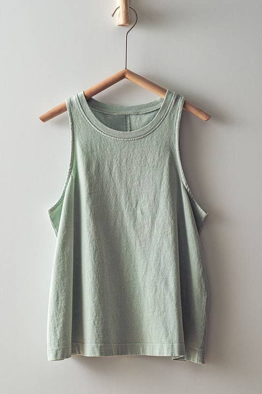 MINERAL WASH SLEEVELESS TANK TOP