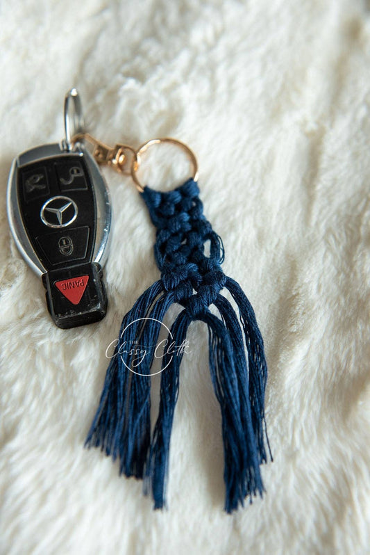 Boho Macramé Purse Key Chain Charm - Solid RTS