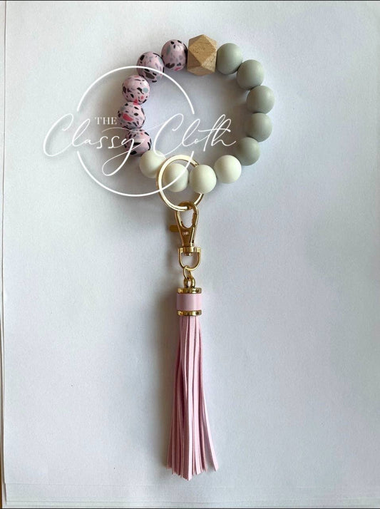 Silicone Beaded Tassel Keychain - RTS